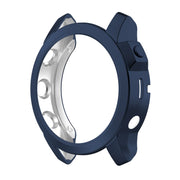 Compatible with Garmin Fenix 7X TPU Half-pack Hollowed Electroplating Watch Case(Midnight Blue)