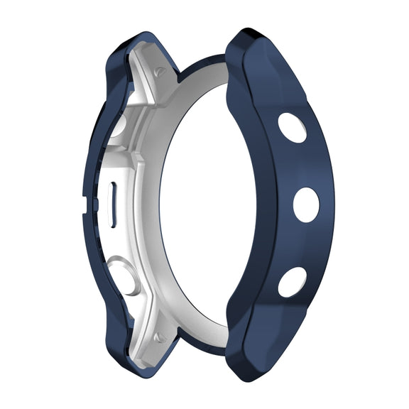 Compatible with Garmin Fenix 7X TPU Half-pack Hollowed Electroplating Watch Case(Midnight Blue)