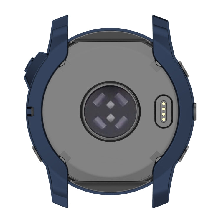 Compatible with Garmin Fenix 7X TPU Half-pack Hollowed Electroplating Watch Case(Midnight Blue) - free shipping - PMC Jewellery - Order now!
