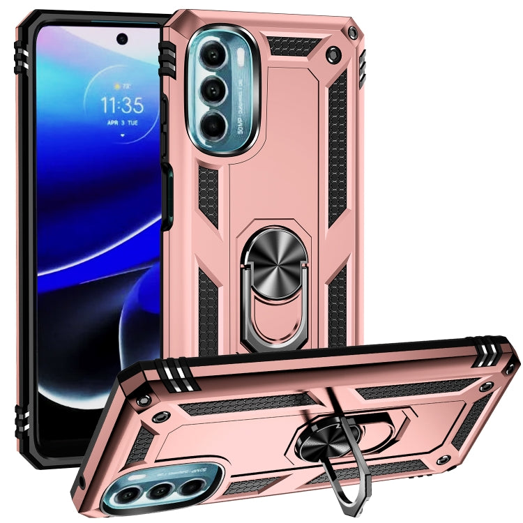 For Motorola Moto G 5G 2022 Shockproof TPU + PC Holder Phone Case(Rose Gold) - free shipping - PMC TechLife - Order now!