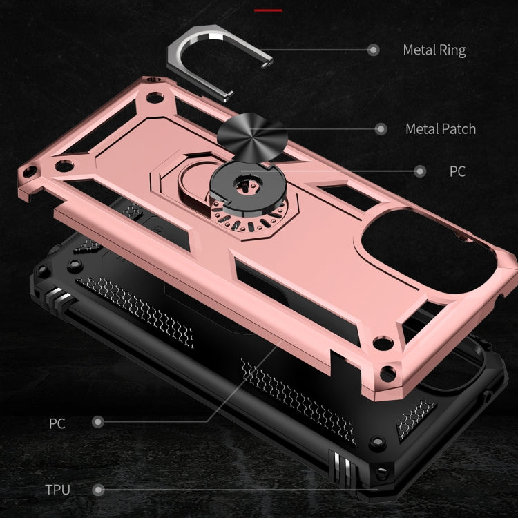 For Motorola Moto G 5G 2022 Shockproof TPU + PC Holder Phone Case(Rose Gold) - free shipping - PMC TechLife - Order now!