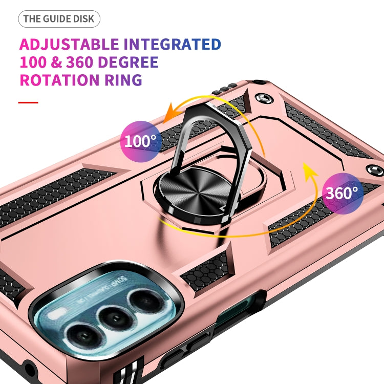 For Motorola Moto G 5G 2022 Shockproof TPU + PC Holder Phone Case(Rose Gold) - free shipping - PMC TechLife - Order now!