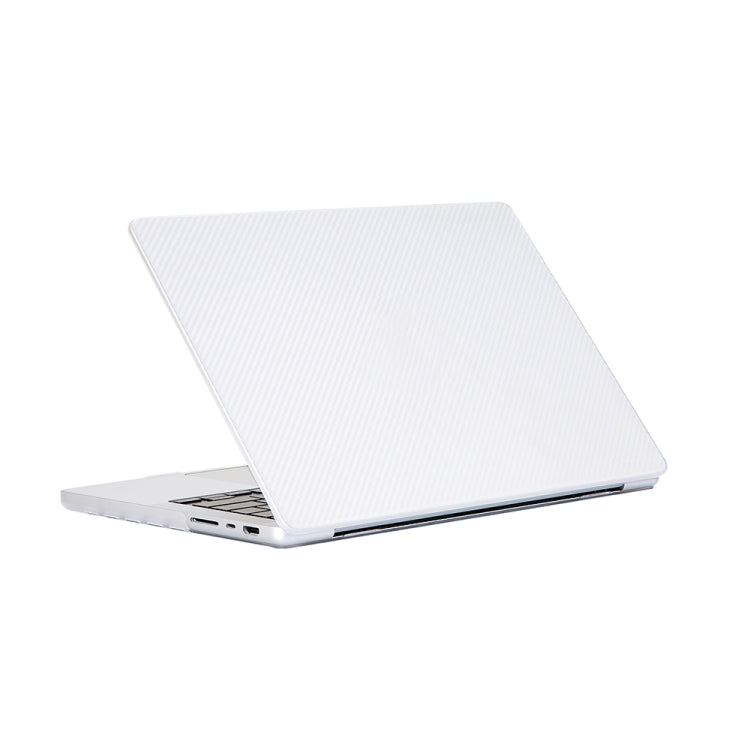 Carbon Fiber Textured Plastic Laptop Protective Case For MacBook Pro 16.2 inch A2485 2021(Transparent)