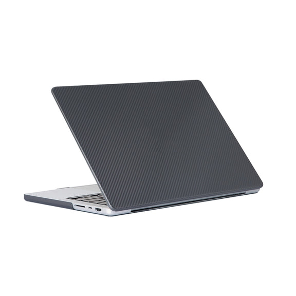 Carbon Fiber Textured Plastic Laptop Protective Case For MacBook Pro 16.2 inch A2485 2021(Black)