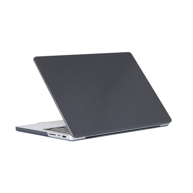 Carbon Fiber Textured Plastic Laptop Protective Case For MacBook Pro 16.2 inch A2485 2021(Black)