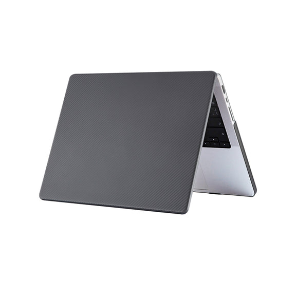 Carbon Fiber Textured Plastic Laptop Protective Case For MacBook Pro 16.2 inch A2485 2021(Black)