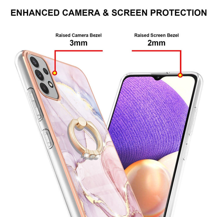 For Samsung Galaxy A23 5G / 4G Electroplating Marble Pattern TPU Phone Case with Ring(Rose Gold 005) - free shipping - PMC TechLife - Order now!