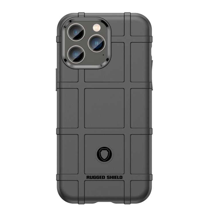 For iPhone 14 Pro Max Rugged Shield Full Coverage Shockproof TPU Case (Black)