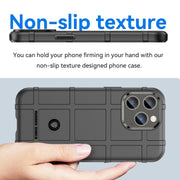 For iPhone 14 Pro Max Rugged Shield Full Coverage Shockproof TPU Case (Black)