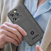 For iPhone 14 Pro Max Rugged Shield Full Coverage Shockproof TPU Case (Black)