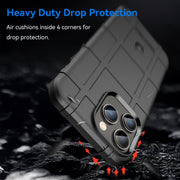 For iPhone 14 Pro Max Rugged Shield Full Coverage Shockproof TPU Case (Black)