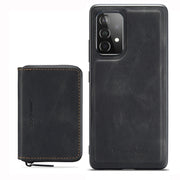 For Samsung Galaxy A33 5G JEEHOOD Magnetic Zipper Horizontal Flip Phone Leather Case(Black)