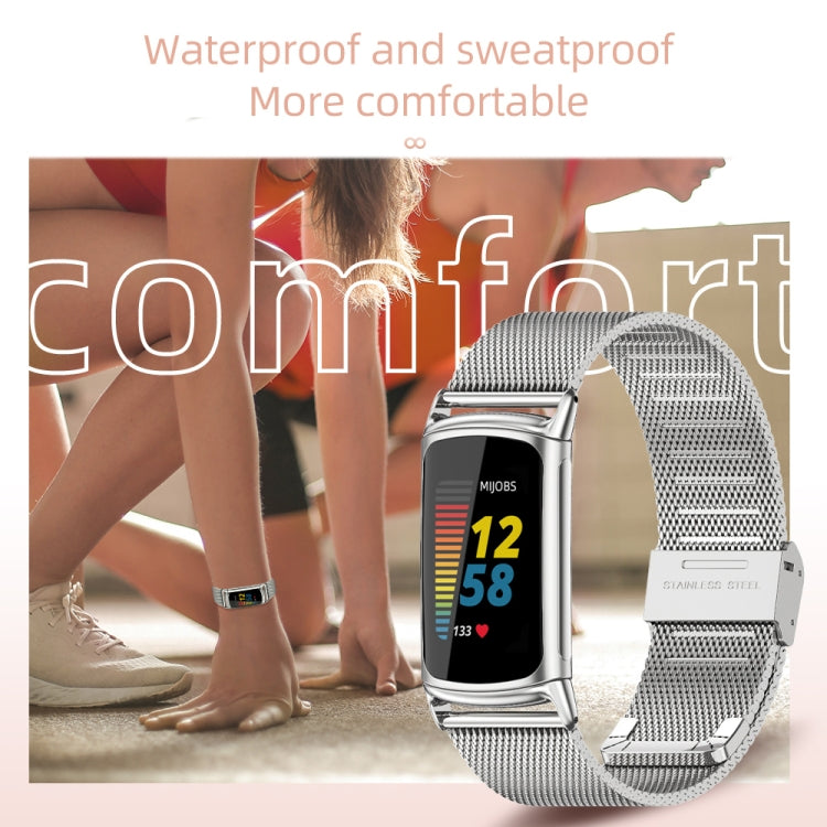 For Fitbit Charge5 Mijobs Milan Buckle Stainless Steel Metal Watch Band(Gold) - Watch Bands by MIJOBS | Online Shopping South Africa | PMC TechLife | Buy Now Pay Later Mobicred