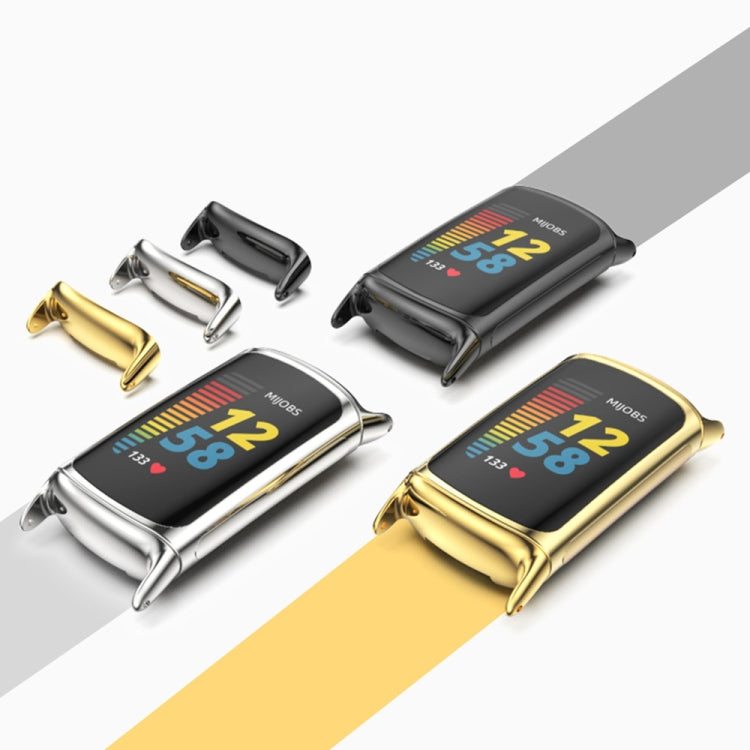 For Fitbit Charge5 Mijobs Milan Buckle Stainless Steel Metal Watch Band(Gold) - Watch Bands by MIJOBS