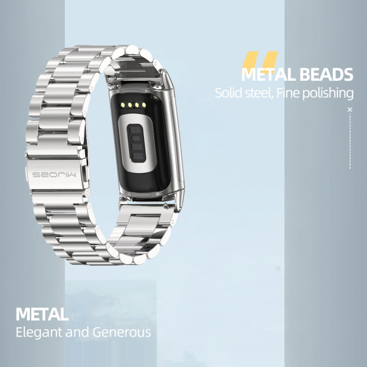 For Fitbit Charge5 Mijobs Stainless Steel Metal Watch Band(Gold) - Watch Bands by MIJOBS | Online Shopping South Africa | PMC TechLife | Buy Now Pay Later Mobicred