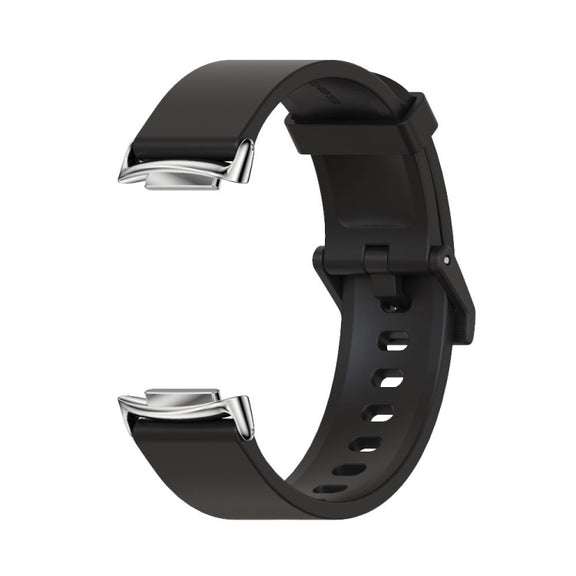 For Fitbit Charge 5 Mijobs Soft Silicone  Watch Band(Black) - Watch Bands by MIJOBS