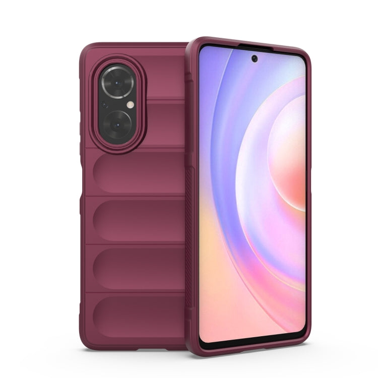 For Huawei Nova 9 SE/Honor 50 SE Magic Shield TPU + Flannel Phone Case(Wine Red)