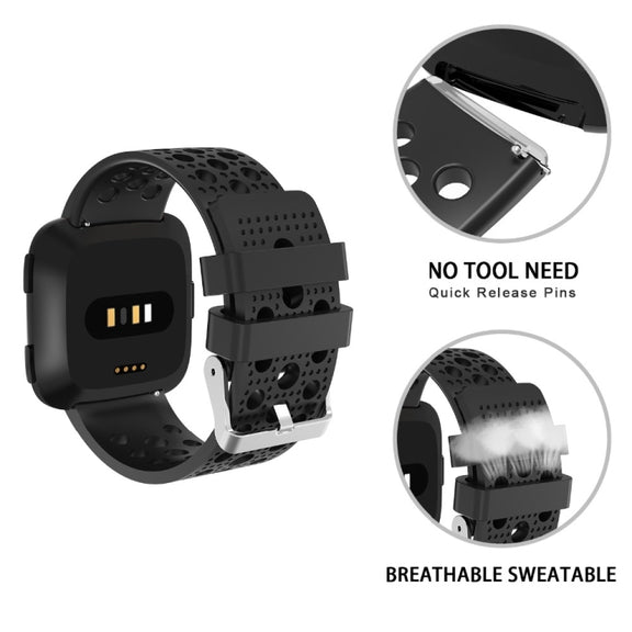For FITBIT Versa Breathable Watch Band(Gray)