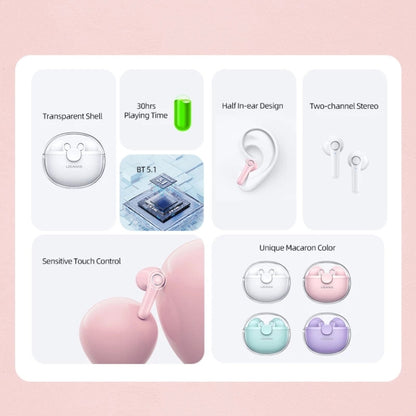 USAMS BU12 TWS Half In-Ear Bluetooth 5.1 Wireless Earphones(Green) - free shipping - PMC Jewellery - Order now!