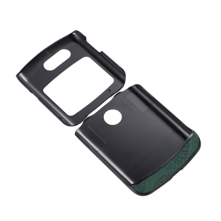 For Motorola Razr 5G Sunflower Pattern PU+TPU+PC Shockproof Phone Case(Green) - Motorola Cases by PMC TechLife | Online Shopping South Africa | PMC TechLife | Buy Now Pay Later Mobicred