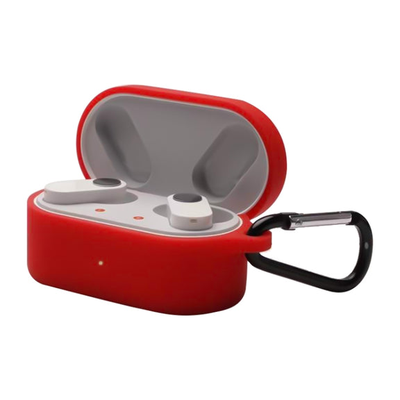 For OnePlus Buds N Wireless Earphone Silicone Protective Case with Hook(Red)