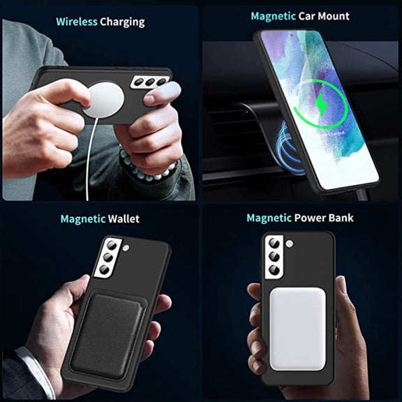 For Samsung Galaxy S21 5G MagSafe Magnetic Liquid Silicone Phone Case(Black)