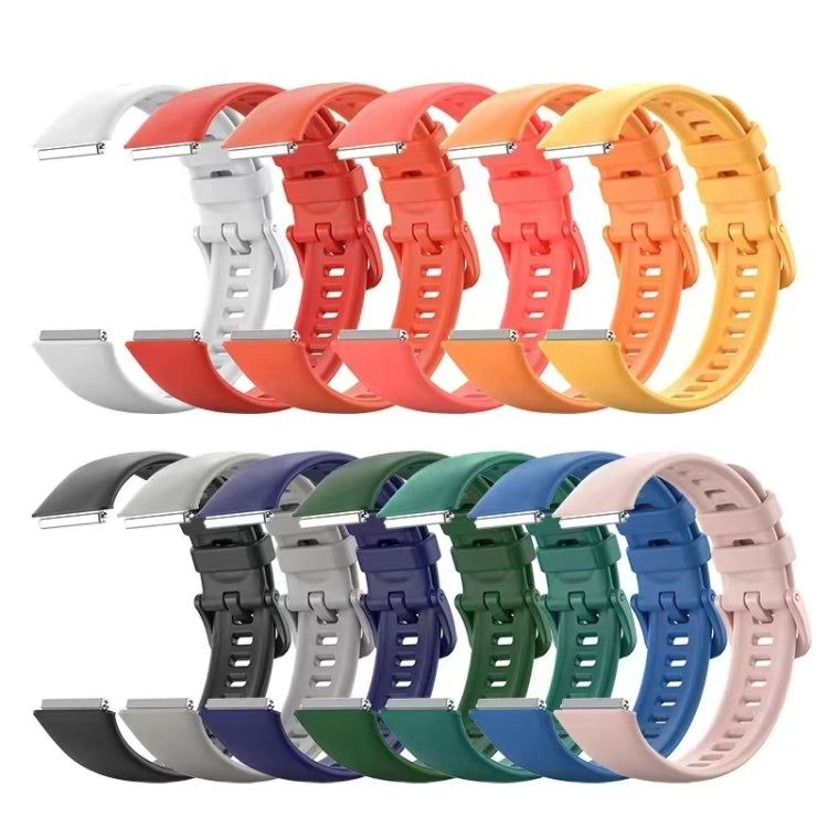 For Huawei Band 7 / Honor Band 7 Pure Color Silicone Watch Band(Grey)