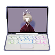 For Samsung Galaxy Tab S6 Lite A610B-AS Candy Color Backlight Bluetooth Keyboard Leather Tablet Case(Purple)