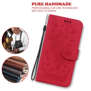 For Tecno Pova 2 Butterfly Rose Embossed Leather Phone Case(Red)