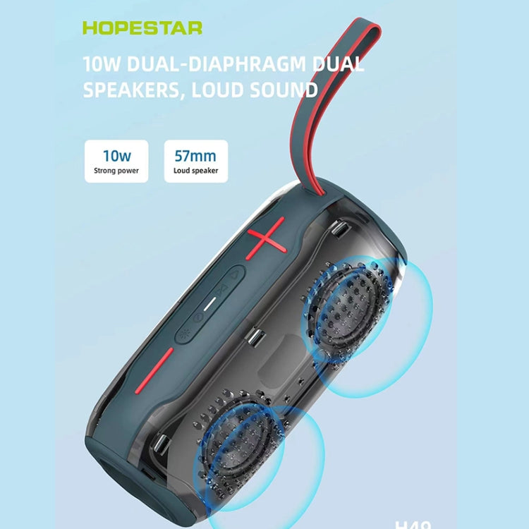 HOPESTAR H49 RGB Light TWS Waterproof Wireless Bluetooth Speaker(Blue) - Waterproof Speaker by HOPESTAR | Online Shopping South Africa | PMC TechLife | Buy Now Pay Later Mobicred
