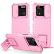 For Xiaomi Poco M4 Pro 4G Stereoscopic Holder Sliding Camshield Phone Case(Pink) - free shipping - PMC TechLife - Order now!