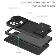 For Samsung Galaxy A53 5G Stereoscopic Holder Sliding Camshield Phone Case(Black)