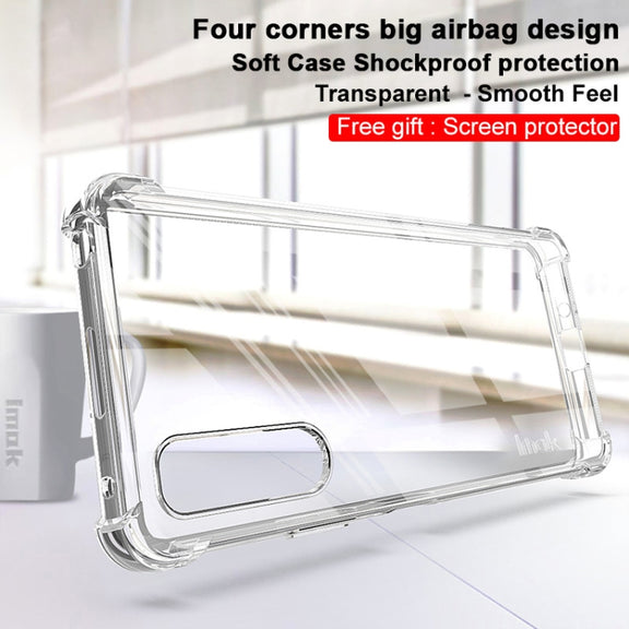 For Sony Xperia 10 IV imak All-inclusive Shockproof Airbag TPU Case with Screen Protector(Transparent)