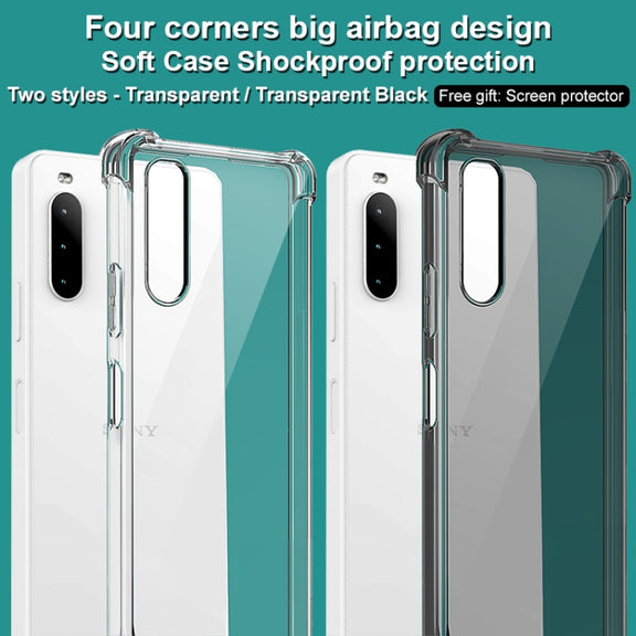 For Sony Xperia 10 IV imak All-inclusive Shockproof Airbag TPU Case with Screen Protector(Transparent)