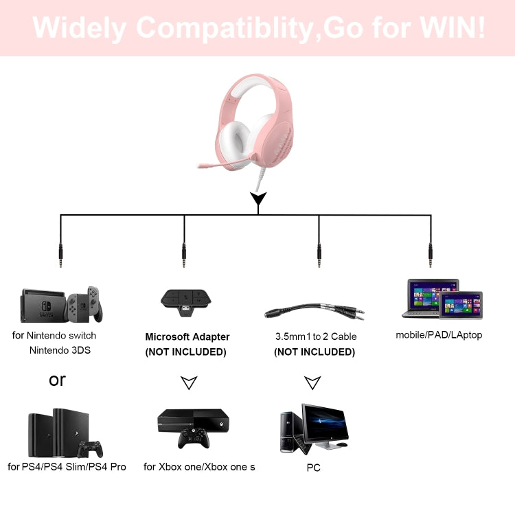 Anivia A10 3.5mm Wired Music Headset with Mic(Pink) - free shipping - PMC Jewellery - Order now!