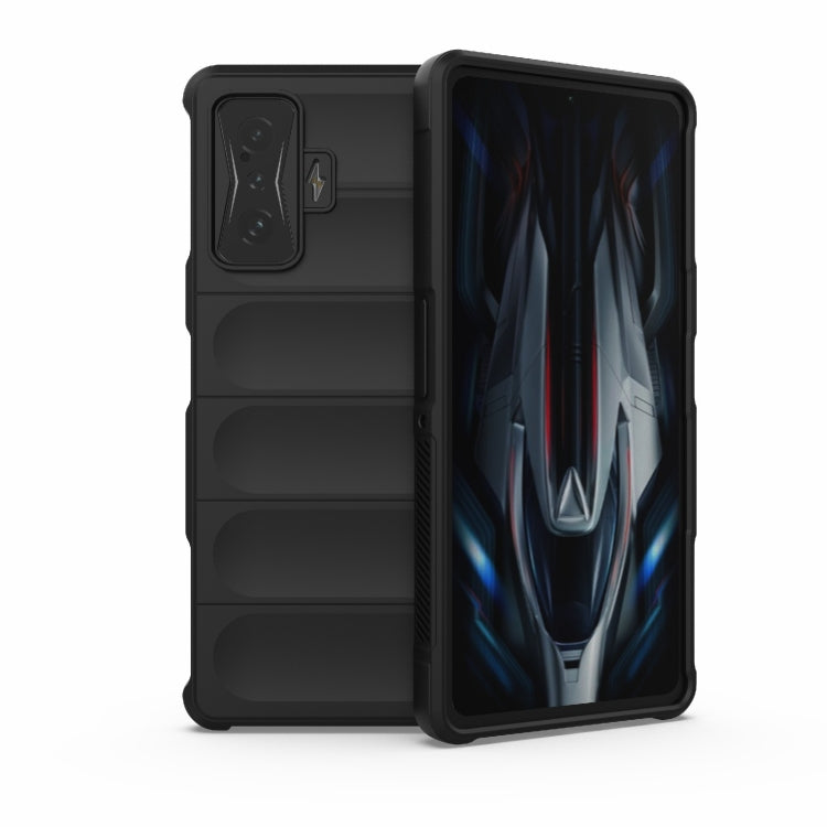 For Xiaomi Redmi K50 Gaming Magic Shield TPU + Flannel Phone Case(Black) - Xiaomi Cases by PMC TechLife | Online Shopping South Africa | PMC TechLife | Buy Now Pay Later Mobicred