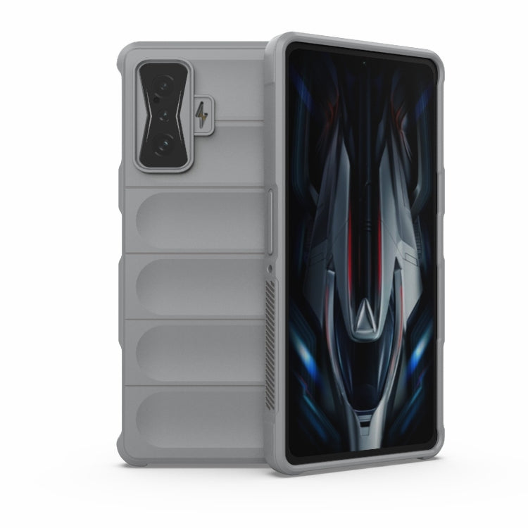 For Xiaomi Redmi K50 Gaming Magic Shield TPU + Flannel Phone Case(Grey) - Xiaomi Cases by PMC TechLife | Online Shopping South Africa | PMC TechLife | Buy Now Pay Later Mobicred