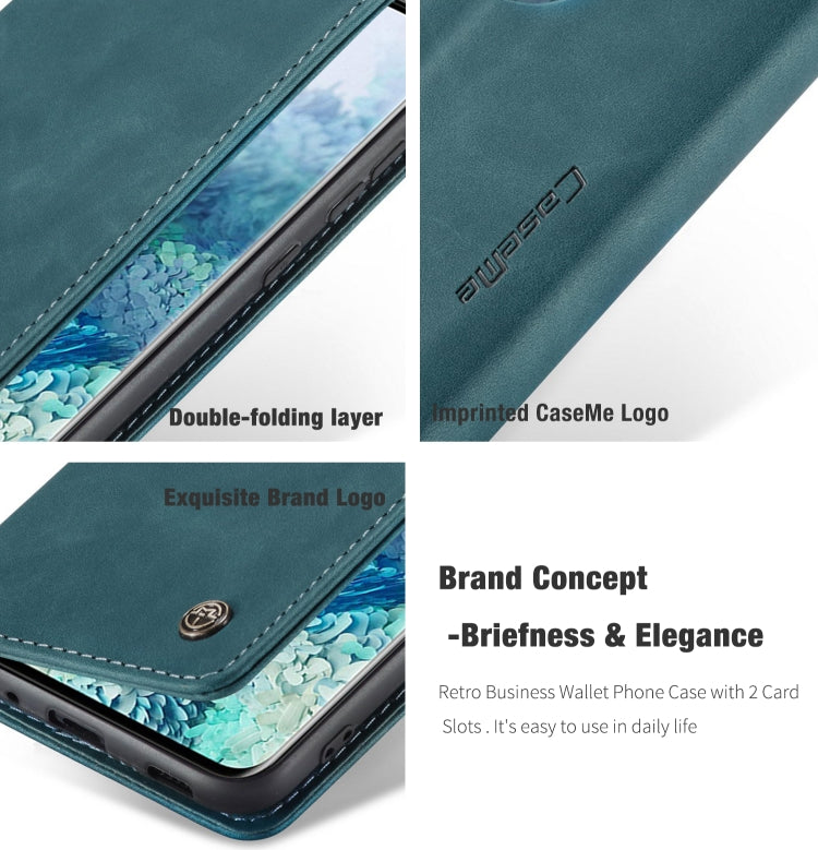 For Galaxy S20 Plus CaseMe Multifunctional Horizontal Flip Leather Case, with Card Slot & Holder & Wallet(Blue)