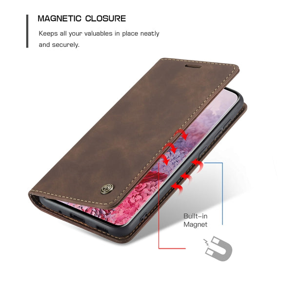For Galaxy S20 Plus CaseMe Multifunctional Horizontal Flip Leather Case, with Card Slot & Holder & Wallet(Coffee)