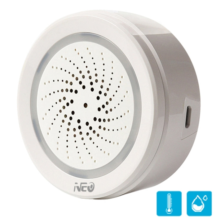 NEO NAS-AB02WT WiFi USB Siren Alarm with Temperature & Humidity Sensor - free shipping - PMC Jewellery - Order now!