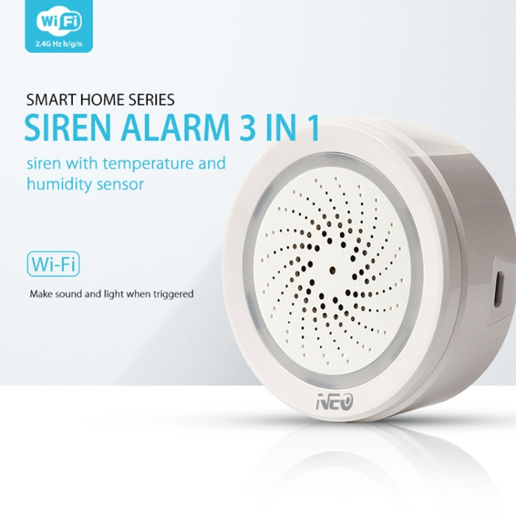 NEO NAS-AB02WT WiFi USB Siren Alarm with Temperature & Humidity Sensor - free shipping - PMC TechLife - Order now!