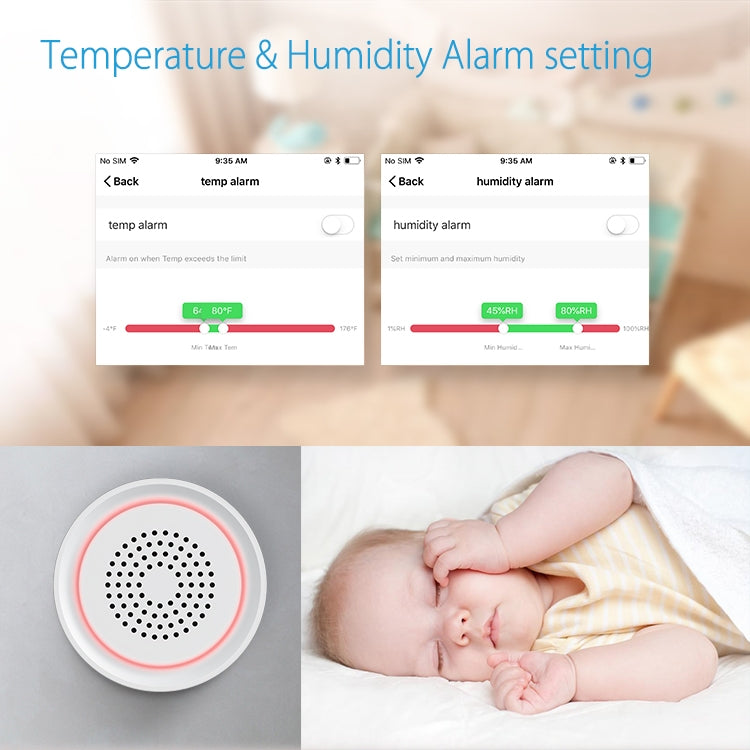 NEO NAS-AB03WT WiFi USB Siren Alarm with Temperature & Humidity Sensor - free shipping - PMC Jewellery - Order now!
