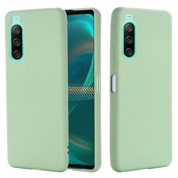 For Sony Xperia 10 IV Pure Color Liquid Silicone Shockproof Phone Case(Green)