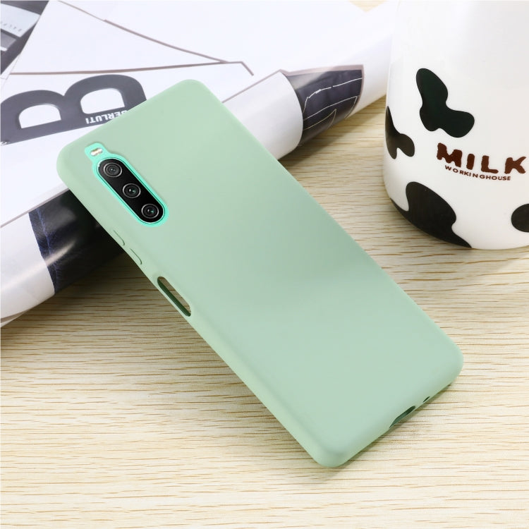 For Sony Xperia 10 IV Pure Color Liquid Silicone Shockproof Phone Case(Green)