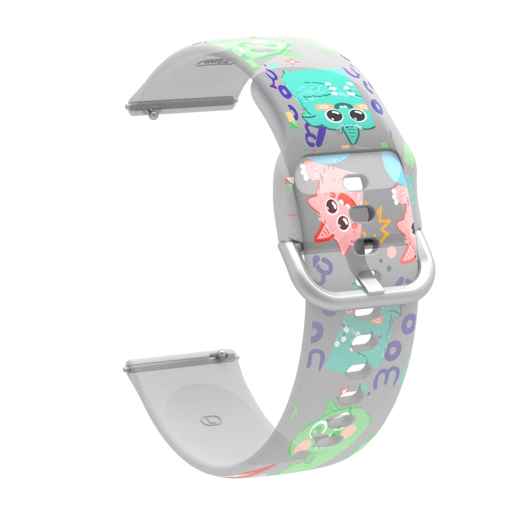 For Samsung Galaxy Watch4 20mm Transparent Printed TPU Silicone Watch Band(8) - Watch Bands by PMC Jewellery | Online Shopping South Africa | PMC Jewellery | Buy Now Pay Later Mobicred