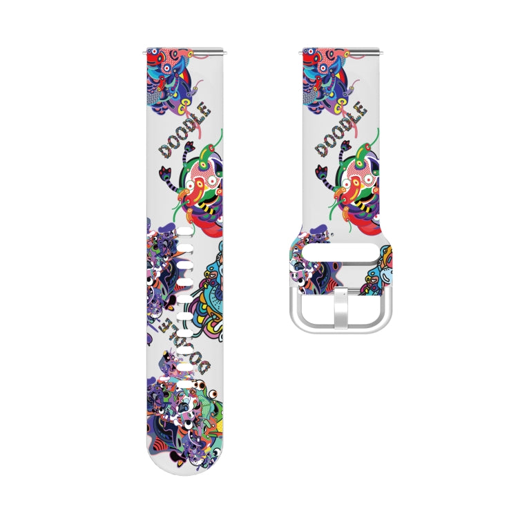 For Samsung Galaxy Watch4 20mm Transparent Printed TPU Silicone Watch Band(10)