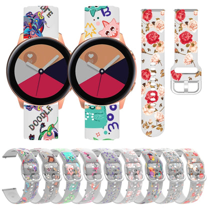 For Samsung Galaxy Watch4 20mm Transparent Printed TPU Silicone Watch Band(9) - Watch Bands by PMC Jewellery | Online Shopping South Africa | PMC Jewellery | Buy Now Pay Later Mobicred