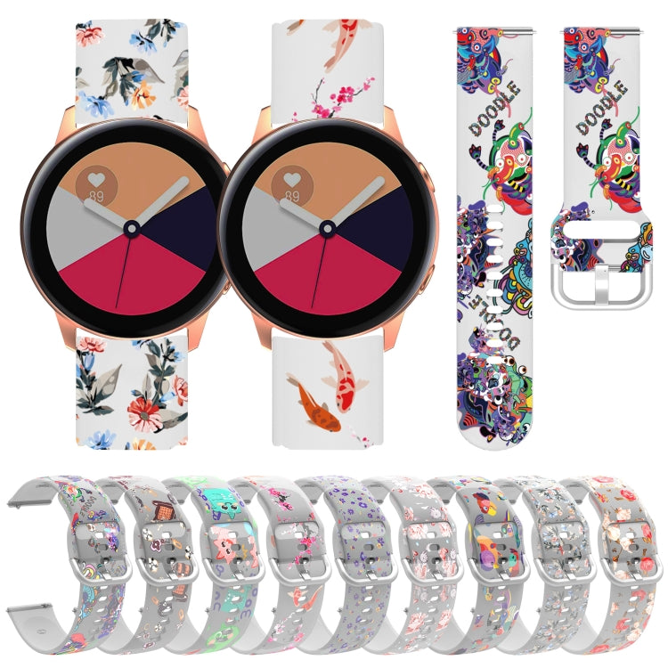 For Huawei Watch GT 3 Pro 22mm Transparent Printed TPU Silicone Watch Band(2)