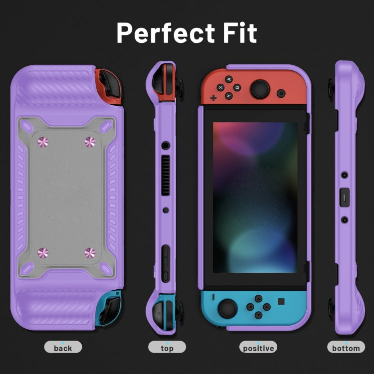Game Handle Gamepad TPU+PC Protective Case for Switch OLED(Lilac) - Cases by PMC TechLife | Online Shopping South Africa | PMC TechLife