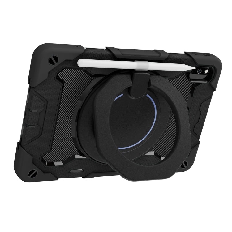 For Honor V6/Tablet V7 Armor Contrast Color Silicone + PC Tablet Case(Black)